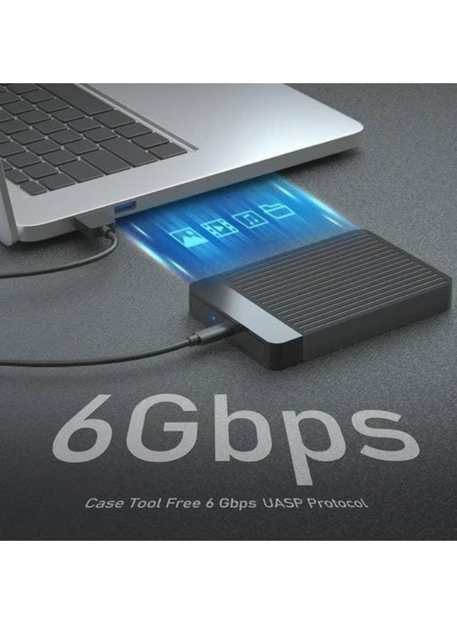 Haysenser USB 3.2 Gen 1 Type C Ultra Speed Hard Drive Enclosure, Size 2.5 Inch Micro Portable Disk, Easy Convert SSD & HDD From Internal to External 6TB HDD - Image 2